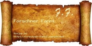 Forschner Fanni névjegykártya