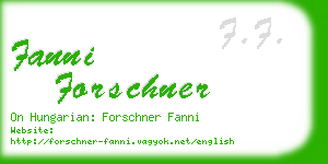 fanni forschner business card